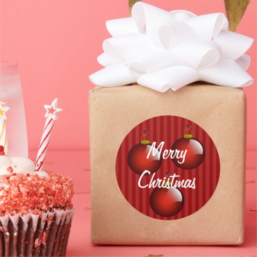 3 Stickers Ornements Rouges (Fête)