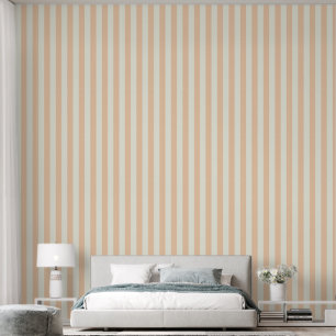 3" Streep Aardse Licht Perzik & Ivoorwit Behang