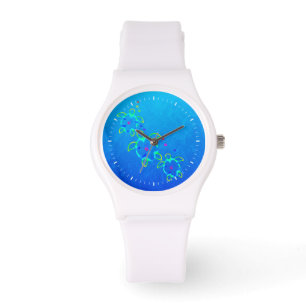 3 Stropdas Dyed Hawaiian Honu Turtles Horloge