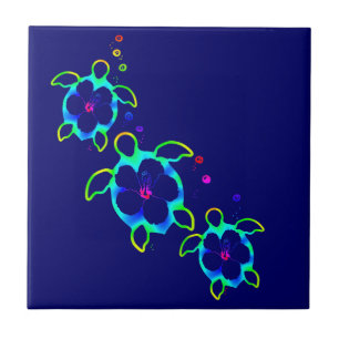 3 Stropdas geverfde honingschildpadden Tegeltje