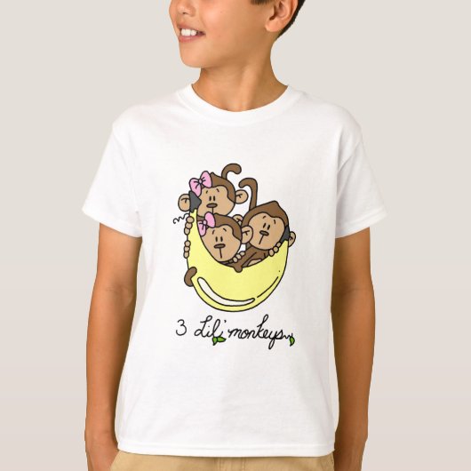 3 T-shirts et cadeaux Li'l Monkeys (Devant)