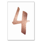 3 Tabelnummer White Metallic roze Rose Gold Kaart (Achterkant)
