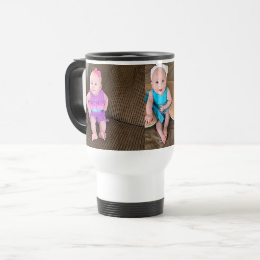3 tasses de voyage personnalisées par PHOTOS ou (Devant gauche)