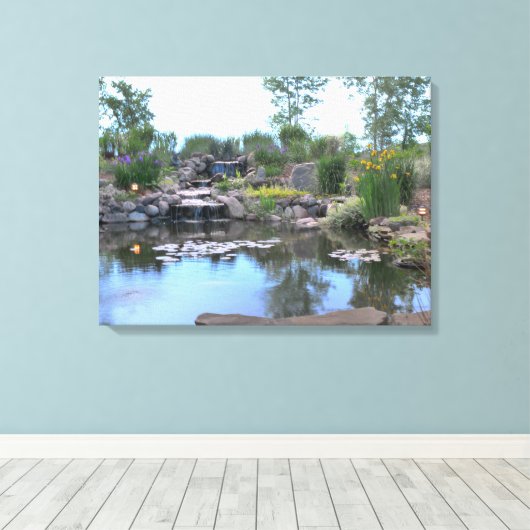 3-tier waterval koi vijver canvas (Insitu (Houten vloer))