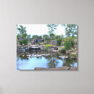 3-tier waterval koi vijver canvas