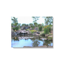 3-tier waterval koi vijver canvas