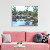3-tier waterval koi vijver canvas afdruk (Insitu (Woonkamer))