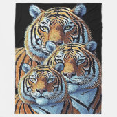 3 TIJGERS FLEECE DEKEN (Voorkant)