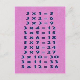 #3 Times Table Collectible Briefkaart