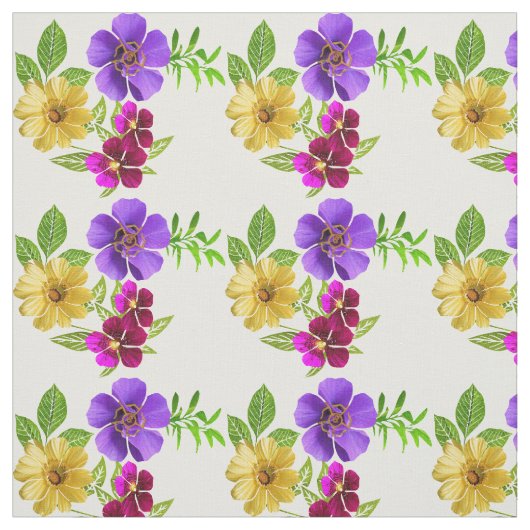 3 Tissu de fleurs colorées (Échantillon)