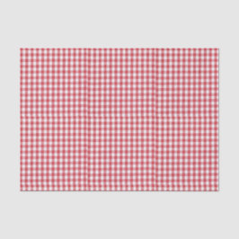 3 Tissue Sheets, Red & White Gingham Check Pattern Tissuepapier