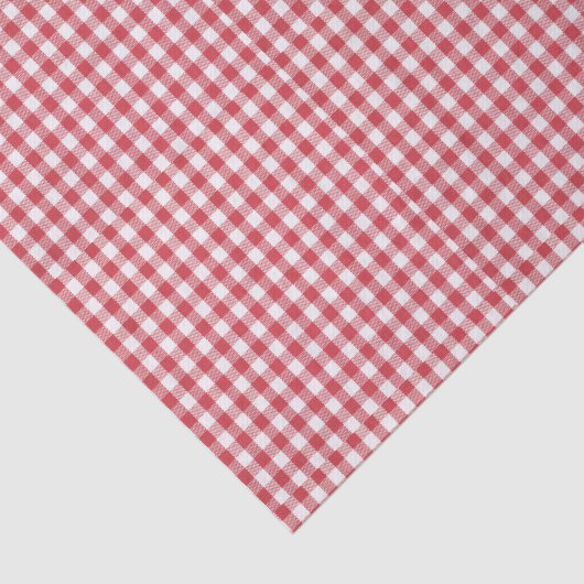 3 Tissue Sheets, Red & White Gingham Check Pattern Tissuepapier (Detail)