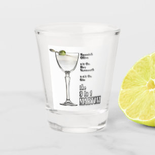 3 tot 1 (Wet) Martini Cocktail Recipe Art. Shot Glas