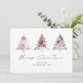 3 Tree Shape foto's 2026 Kalender Vrolijk Kerstfee Feestdagenkaart (Staand voorkant)