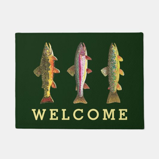 3 Trout Vist Home, Kantoor, Business Decor Deurmat (Voorkant)