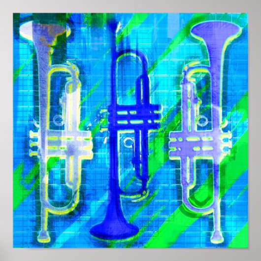 3 Trumpets Abstract Poster (Voorkant)