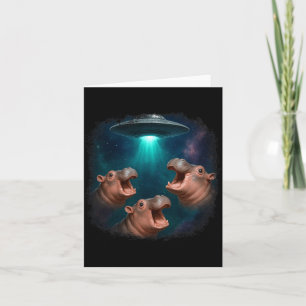3 Ufo Baby Hippe Grappige Hiptamus Grafische Diere Kaart