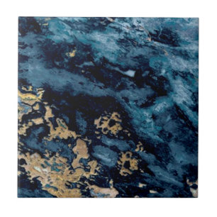 3 van 3 kobalt Blue Veined Faux Granite Tegeltje