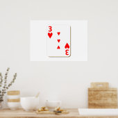3 van Kaart voor het spelen van harten Poster (Keuken)