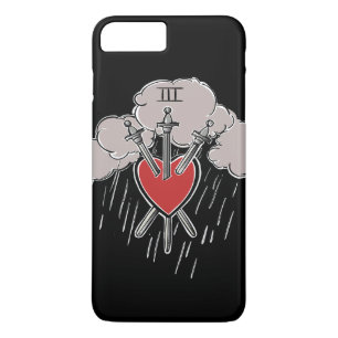 3 van Zwaarden Liefde Hart Tarot Illustratie iPhone 8 Plus / 7 Plus Hoesje