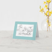 3 variétés de carte pour notes de caniches (Fleur jaune)