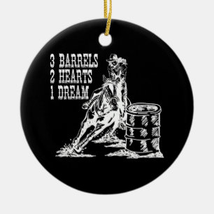 3 vaten 2 Harten 1 Dream Barrel Racing Keramisch Ornament
