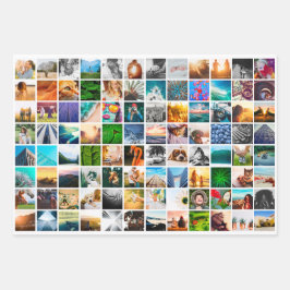 3 vellen White Wrapping Paper Photo Square