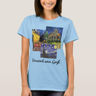 3 verschillende beroemde Vintage van Gogh Art Pain T-shirt