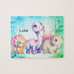 3 verschillende dinosaurussen legpuzzel