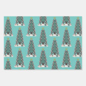 3 verschillende Funny Penguin Kerstmis Inpakpapier Vel (Voorkant 3)