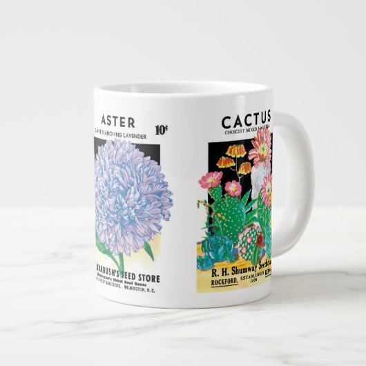 3 Verschillende kunstbloemen op het etiket van za Jumbo Beker (Voorkant rechts)