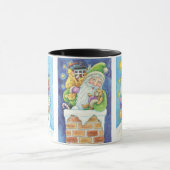 3 Verschillende Santa Claus Cartoon Kerstontwerpen Mok (Midden)