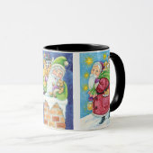 3 Verschillende Santa Claus Cartoon Kerstontwerpen Mok (Voorkant rechts)