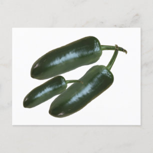 3 Verse groene Jalapeno Peppers Foto stilstaand Briefkaart