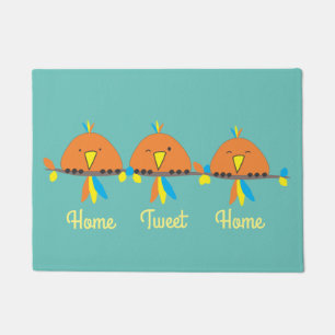 3 vogels op een Wire Home Tweet Home Deurmat