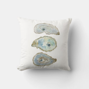 3 Watercolor Oesters- Verticaal ontwerp Kussen