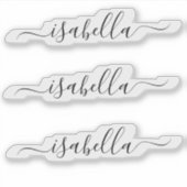 3 waterdichte zwarte scriptnaam Wis waterfles Sticker (Voorkant)