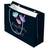 3  Waterverf Butterflies Birthday Groot Cadeauzakje (Voorkant Gekanteld)