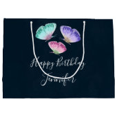 3  Waterverf Butterflies Birthday Groot Cadeauzakje (Achterkant)