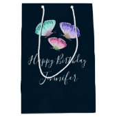 3  Waterverf Butterflies Birthday Medium Cadeauzakje (Voorkant)