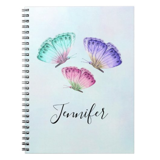 3 Waterverf van astel Butterflies Notitieboek (Voorkant)