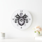 3 Weapons Crest Grey Fencing Clock Grote Klok (Huis)