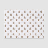 3 Weefselbladen, Naam op Gingerbread Man Patroon Tissuepapier (Voorkant)