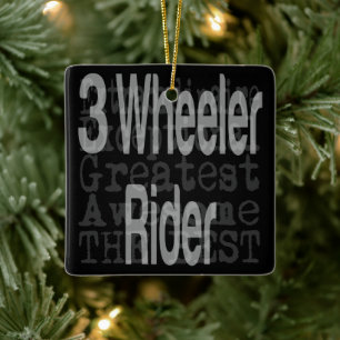3 Wheeler Rider Extraordinaire Keramisch Ornament