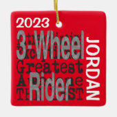 3-wielrijder Buitengewoon CUSTOM Keramisch Ornament (Voorkant)