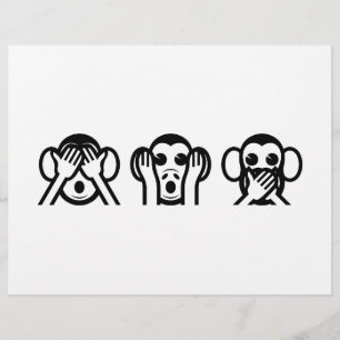 3 Wijze Apen Emoji Flyer