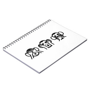 3 Wijze Apen Emoji Notitieboek