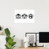 3 Wijze Apen Emoji Poster (Thuiskantoor)