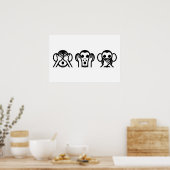 3 Wijze Apen Emoji Poster (Keuken)
