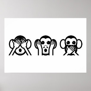 3 Wijze Apen Emoji Poster